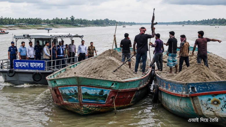 অস্ত্রের মুখে জব্দ ট্রলার ছিনতাই, অভিযোগ বালু ব্যবসায়ীর বিরুদ্ধে