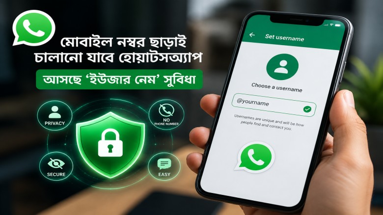 মোবাইল নম্বর ছাড়াই চালানো যাবে হোয়াটসঅ্যাপ, আসছে ‘ইউজার নেম’ সুবিধা