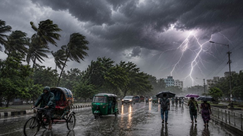 রংপুরসহ সারা দেশে টানা ৫ দিন ভারী বৃষ্টি ও বজ্রপাতের পূর্বাভাস