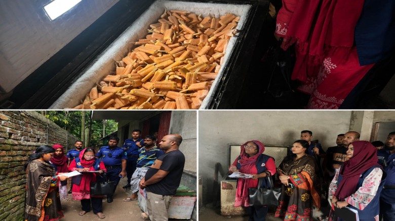 লাইসেন্স ছাড়া আইসক্রিম তৈরি: তারাগঞ্জে প্রমী আইসক্রিম ফ্যাক্টরিকে জরিমানা